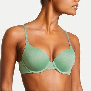 **Brand New** Victoria’s Secret Push-Up Perfect Shape Bra 32B Heathered Green